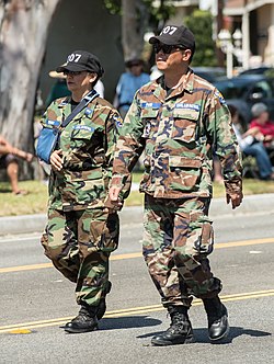 Two members of the Beach Cities Cadet Squadron working a public event. Civil Air Patrol Beach Cities Cadet Squadron 107 (CA) members.jpg