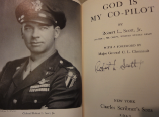 File:Colonel Robert Lee Scott Jr. and his book “God is My Co-Pilot.tif