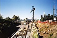 Commercial Drive station under construction in September 2001 Commercial Drive station construction.jpg