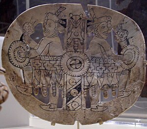 An engraved shell gorget from the Spiro Site