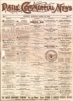 Daily Commercial News, Issue 1, 13 April 1891 Daily Commercial News, Issue 1, 13th April 1891.jpg