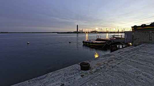 Dawn in the harbour of Sète, France