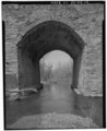 Detail of center arch, south elevation, looking north - Centennial Bridge, Station Avenue spanning Saucon Creek, Center Valley, Lehigh County, PA HAER PA,39-CENVA,2-14.tif