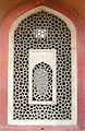 Details of Mihrab over the jaali, marble lattice screen from outside.