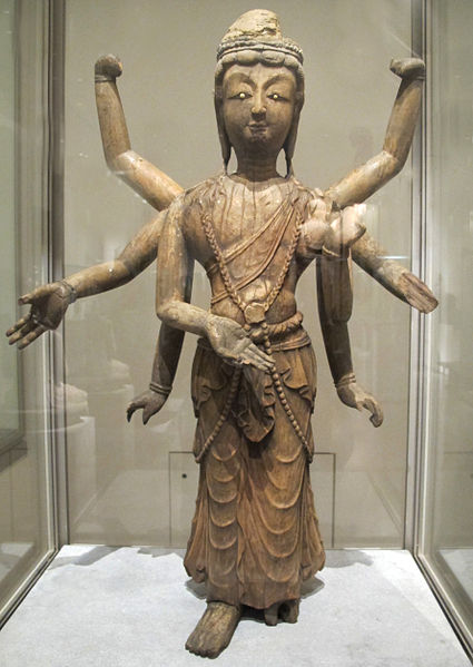 File:Dinastia tang, bodhisattva avalokitesvara a 8 braccia, dalle grotte di mogao, 890-910 ca..JPG