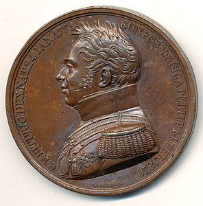 Le Duc de Berry, 1820, médaille en bronze, 41 mm, recto.