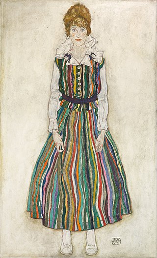 <i>Portrait of Edith (the artists wife)</i> Painting by Egon Schiele