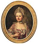 Elisabeth Sorbon, född Dubb, gift med Johan Sorbon, avporträtterad ca 1775 av Ulrika Pash.