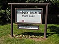 Entrance sign at the Topsfield entrance gate