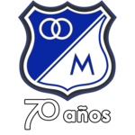 Escudo de MIllonarios temporada 2016 (70 años).png