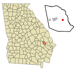 Location in Evans County and the state of جارجیا (امریکی ریاست)