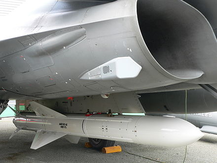 The MBDA Exocet anti-ship missile under a Dassault Rafale