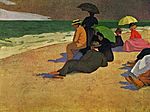 Félix Vallotton, 1899 - Sur la plage à Étretat.jpg