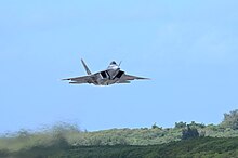 An F-22 Raptor takes off from Tinian F-22 Raptor takes off from Tinian.jpg