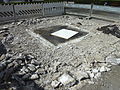 Altes Fundament nach dem Abbau auf dem Tilly-Edinger-Platz in Bockenheim