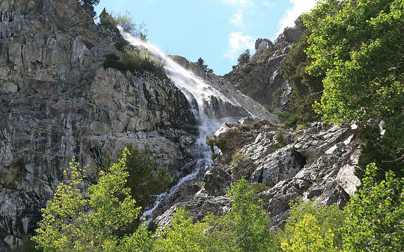 File:Falls above Rush Creek trail 7820ft.jpg