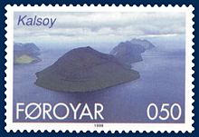 Kalsoy auf einer Briefmarke der Färöer von 1999