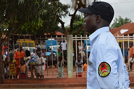 Public Order Police officer during a parade in Guinea-Bissau