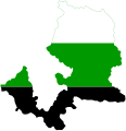 Flag-map of the Greater Ural Republic