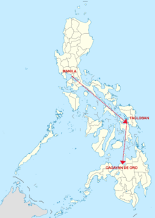 Route of the flight Flight Cebu Pacific 387 route.png