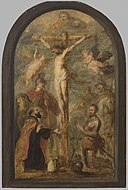 Follower of Anthony van Dyck - The Crucifixion, with a Bishop, a Saint, and a Donor in Armor, W1902-1-8.jpg
