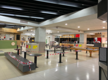 Adelaide's Myer Centre food court closed due to the pandemic. Food court at Adelaide mall during COVID-19 pandemic.png