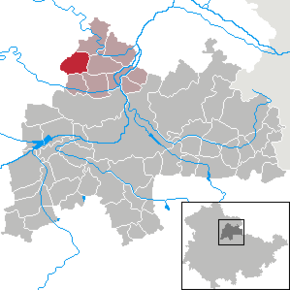 Poziția Frömmstedt pe harta districtului Sömmerda