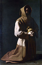 Saint Francis in prayer by Zurbarán