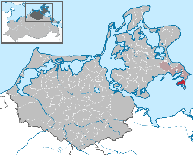 Tidigare läge för kommunen Gager i Landkreis Vorpommern-Rügen