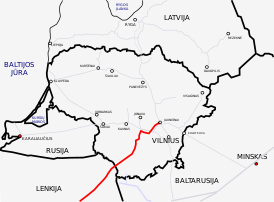 GIPL в системе магистральных трубопроводов Литвы (красный)