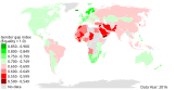 This map shows the gender gap index, as calculated by World Economic Forum in its 2016 report.