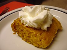 Gooey butter cake is a type of cake traditionally made in the American Midwest city of St. Louis. Gooey Pumpkin Butter Cake.jpg