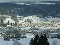 Le village sous la neige.