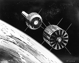 Drawing of the transit 4B and TRAAC satellite in orbit. HD.6D.462 (10947384003).jpg