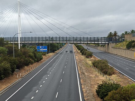 The Hume Hwy (also known as the Albury-Wodonga Fwy in this specific section) just north of the Victorian border