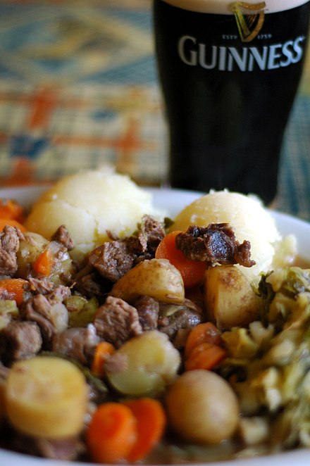 Irish stew and a pint of Guinness