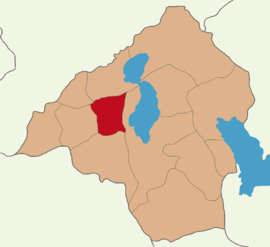Map showing Atabey District in Isparta Province