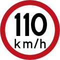 R33 Speed limit (110 km/h)