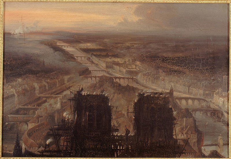 File:Jean-Jacques Champin - Soirée du 10 décembre 1848 , illumination sur les tours de Notre-Dame, à l'occasion du plébiscite - P47bis - Musée Carnavalet.jpg