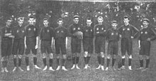 Die Mannschaft von Wisła Krakau im Jahr 1907