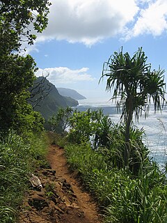 Kalalau Trail Trail along Nā Pali Coast of the island of Kauai in the state of Hawaii, U.S.