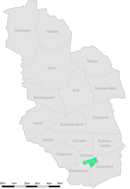 The location of the Neustadt in Gelsenkirchen