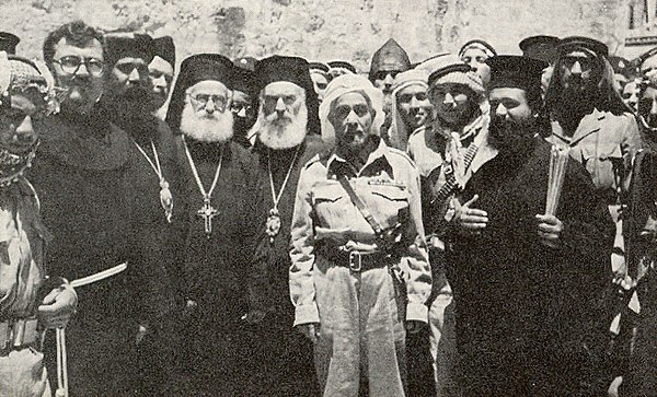 King Abdullah at Church of the Holy Sepulchre, 29 May 1948