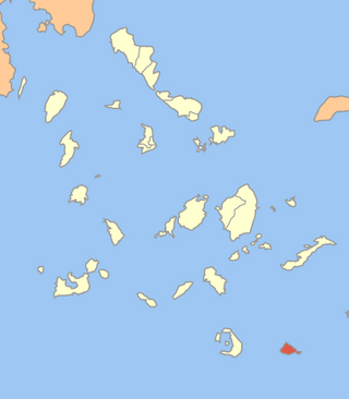 Localização de Anafi na antiga prefeitura das Cíclades