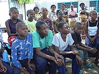 Kongo youth and adults in Kinshasa, Democratic Republic of the Congo