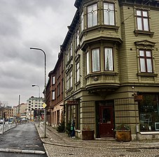 Hörnet av Husargatan och Södra Allégatan (2020).