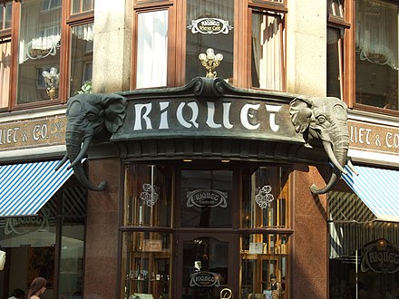 Entry to Café Riquet, known as the "elephants' house" among locals
