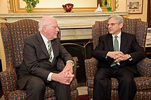 Senator Leahy with Circuit Judge Merrick Garland, March 2016 Leahy Meets with SCOTUS Nominee Chief Judge Merrick Garland 02.jpg