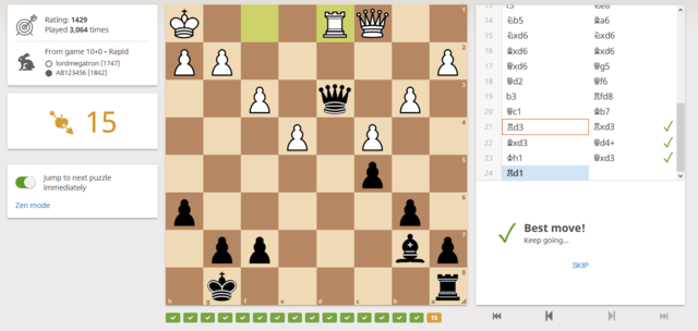 Puzzle Streak: new feature on Lichess. Scored 100 in first attempt