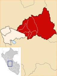 Location of the province in the Pasco region